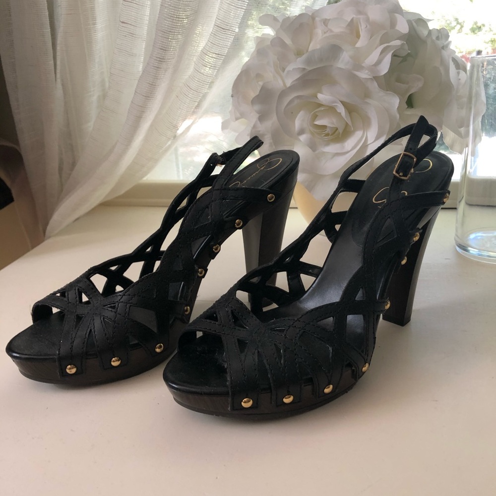 Black Strappy Heel